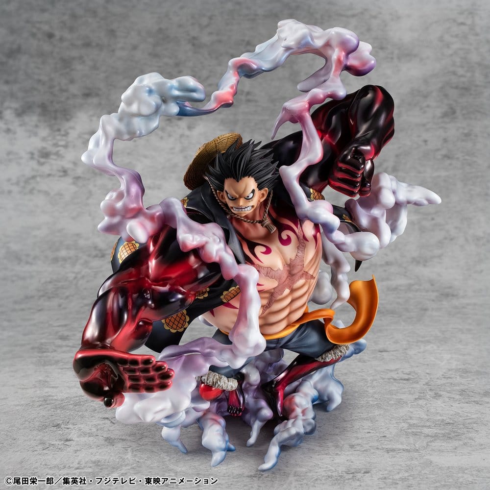 One Piece Portrait.Of.Pirates SA-Maximum PVC Figure Monkey D. Luffy Gear 4 Bounce-Man 10th Limited Ver. 30 cm