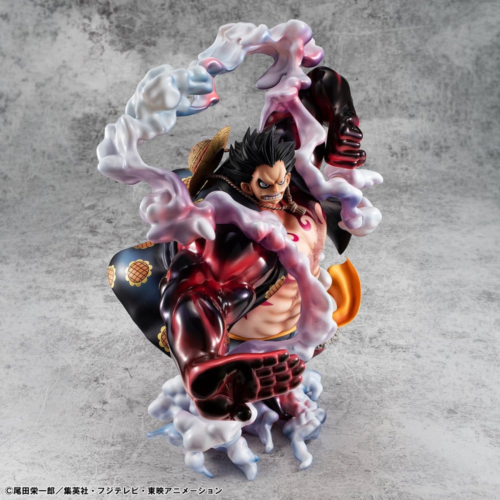 One Piece Portrait.Of.Pirates SA-Maximum PVC Figure Monkey D. Luffy Gear 4 Bounce-Man 10th Limited Ver. 30 cm