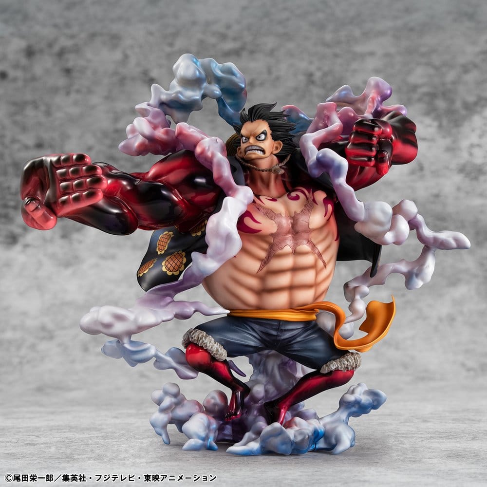 One Piece Portrait.Of.Pirates SA-Maximum PVC Figure Monkey D. Luffy Gear 4 Bounce-Man 10th Limited Ver. 30 cm