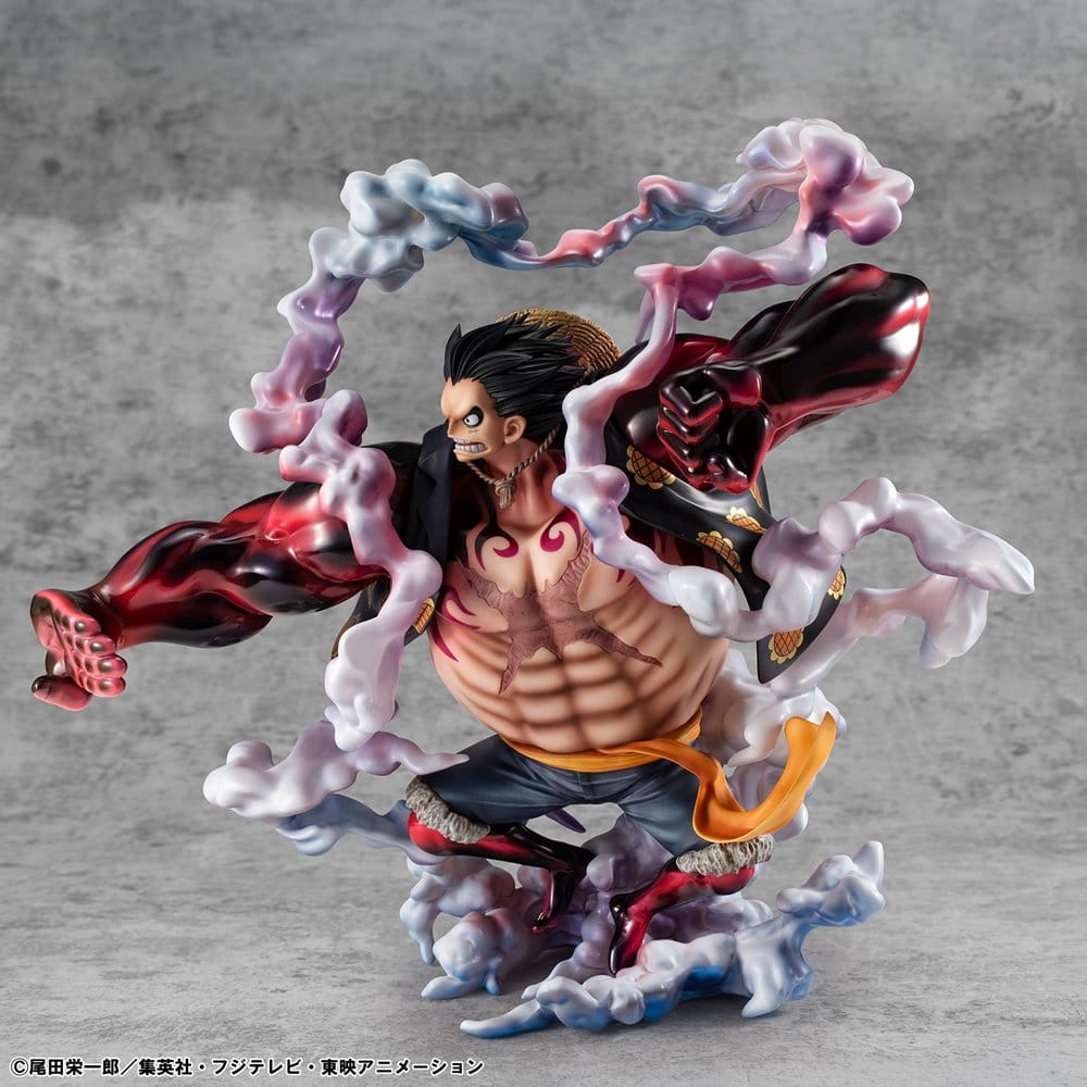 One Piece Portrait.Of.Pirates SA-Maximum PVC Figure Monkey D. Luffy Gear 4 Bounce-Man 10th Limited Ver. 30 cm