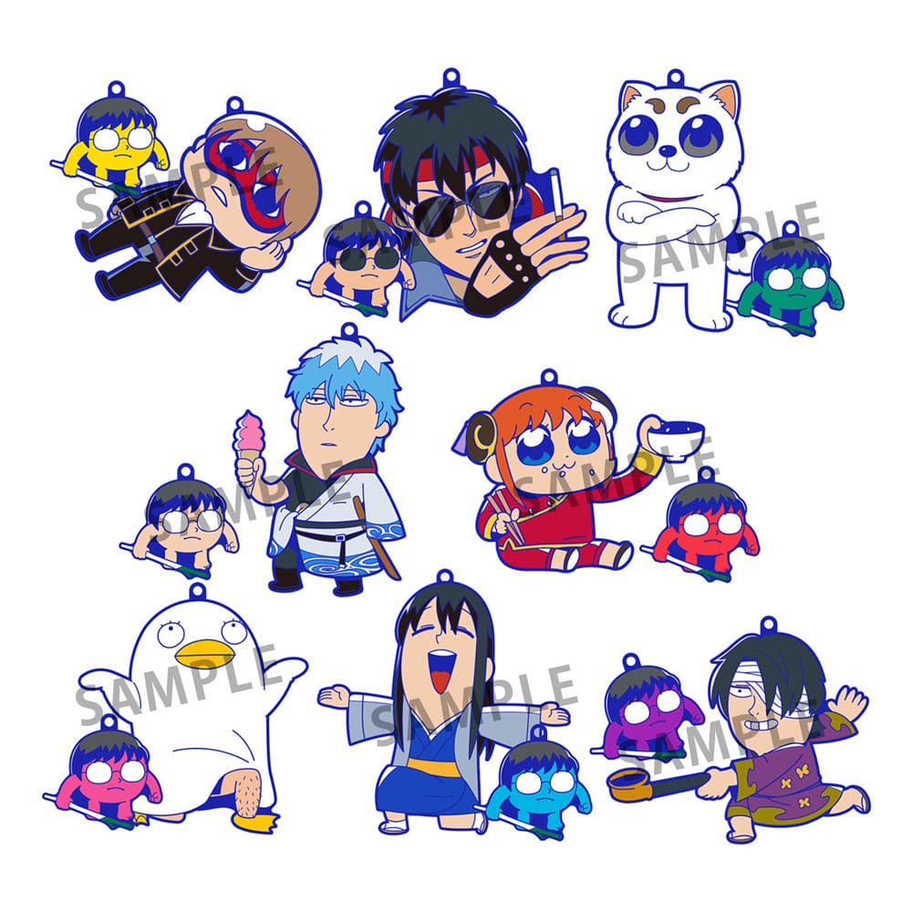 Gintama x Okawabukubu Rubber Mascot Buddycolle Rubber Charms Gintama Oshanti 7 cm Assortment (8)