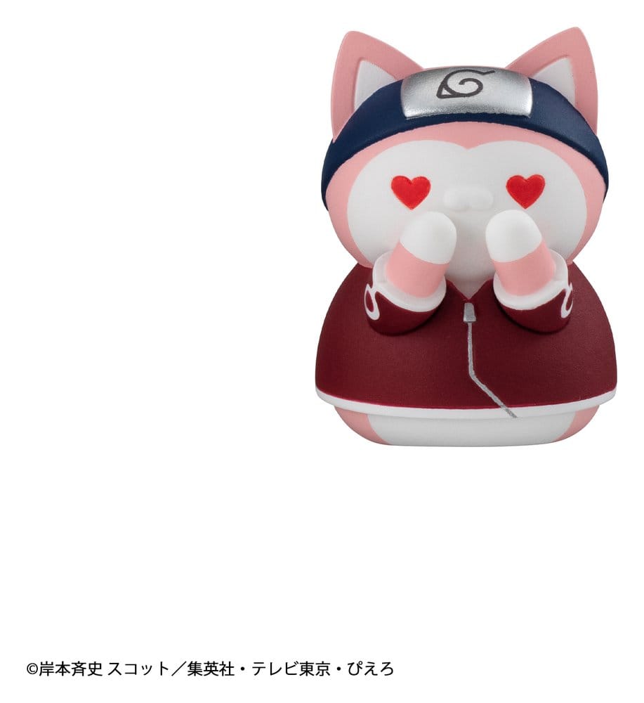 Naruto Mega Cat Project Mini Figures 3 cm Nyaruto! Cats of Konoha Village Reboot Blind Box Display (8) (Repeat)