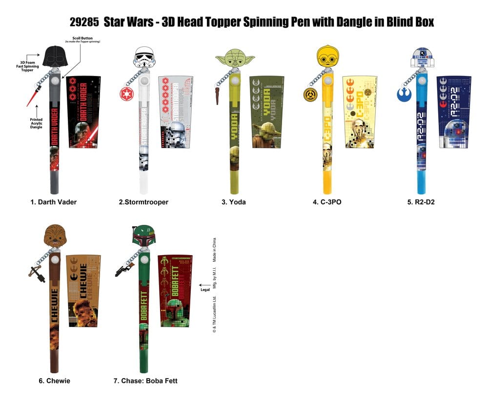 Star Wars 3D Head Topper Spinning Pen Display (12)