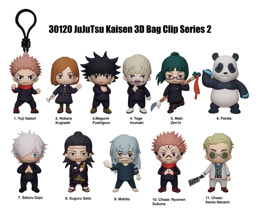 Jujutsu Kaisen 3D PVC Bag Clips Series 2 Display (24)