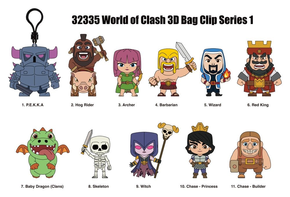 World of Clash 3D PVC Bag Clips Series 1 Blind Bag Display (24)