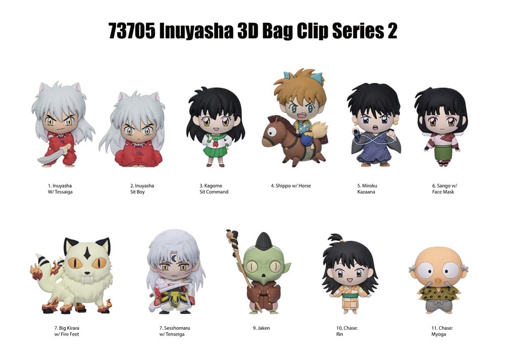 InuYasha 3D Foam Bag Clips Series 2 Display (24)