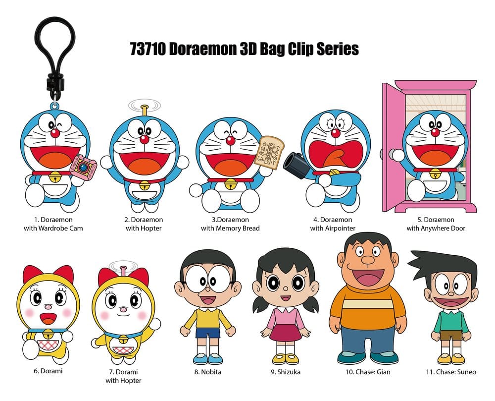 Doraemon 3D Foam Bag Clips Series 1 Display (24)