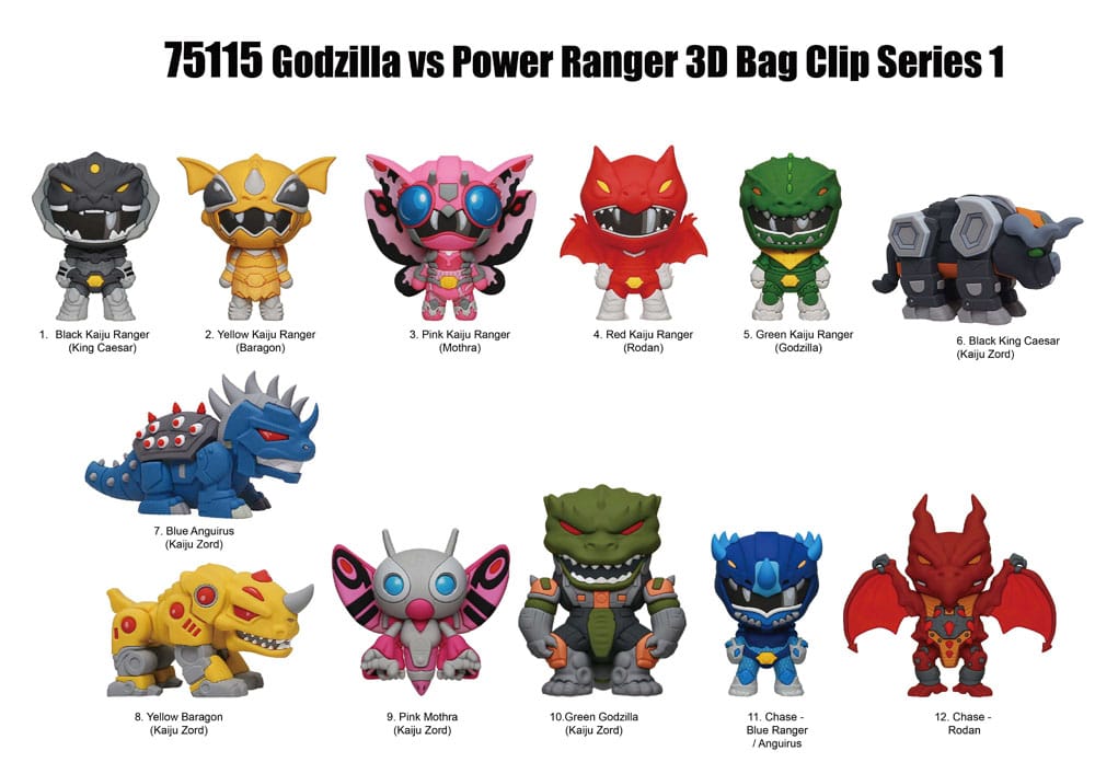 Godzilla vs. Power Rangers 3D PVC Bag Clips Series 1 Display (24)