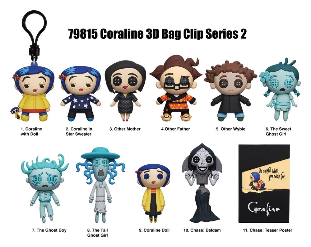 Coraline 3D Foam Bag Clips Series 2 Display (24)