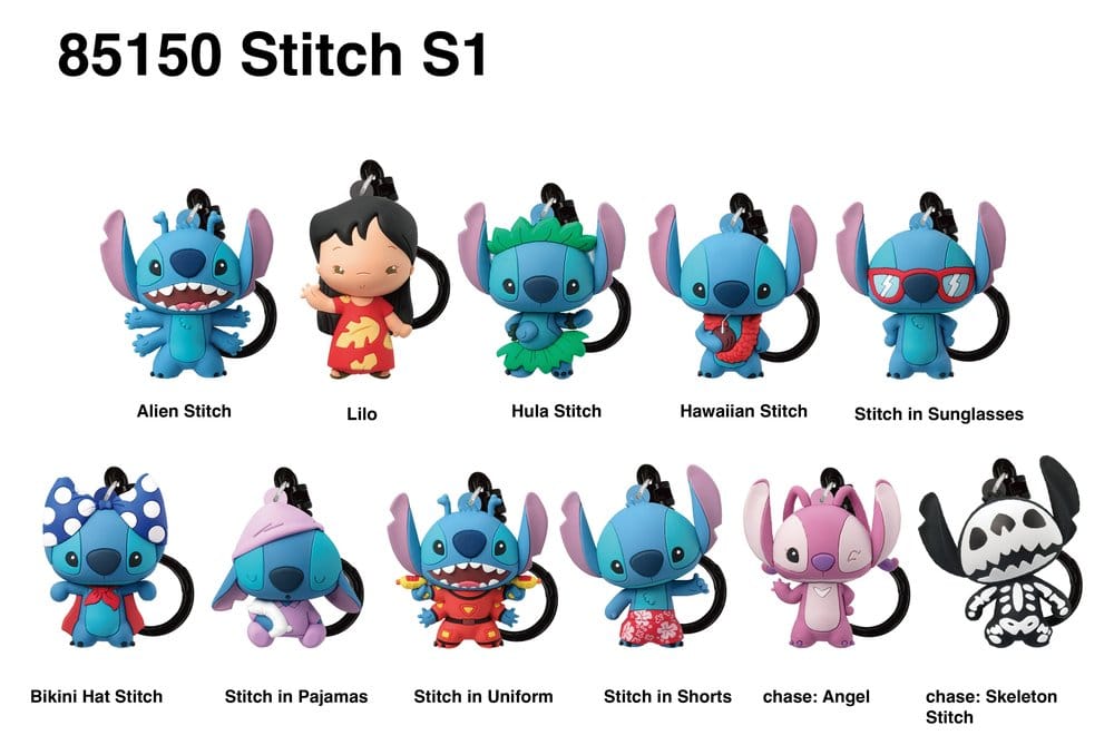 Lilo &amp; Stitch PVC Bag Clips Series 1 Display (24)