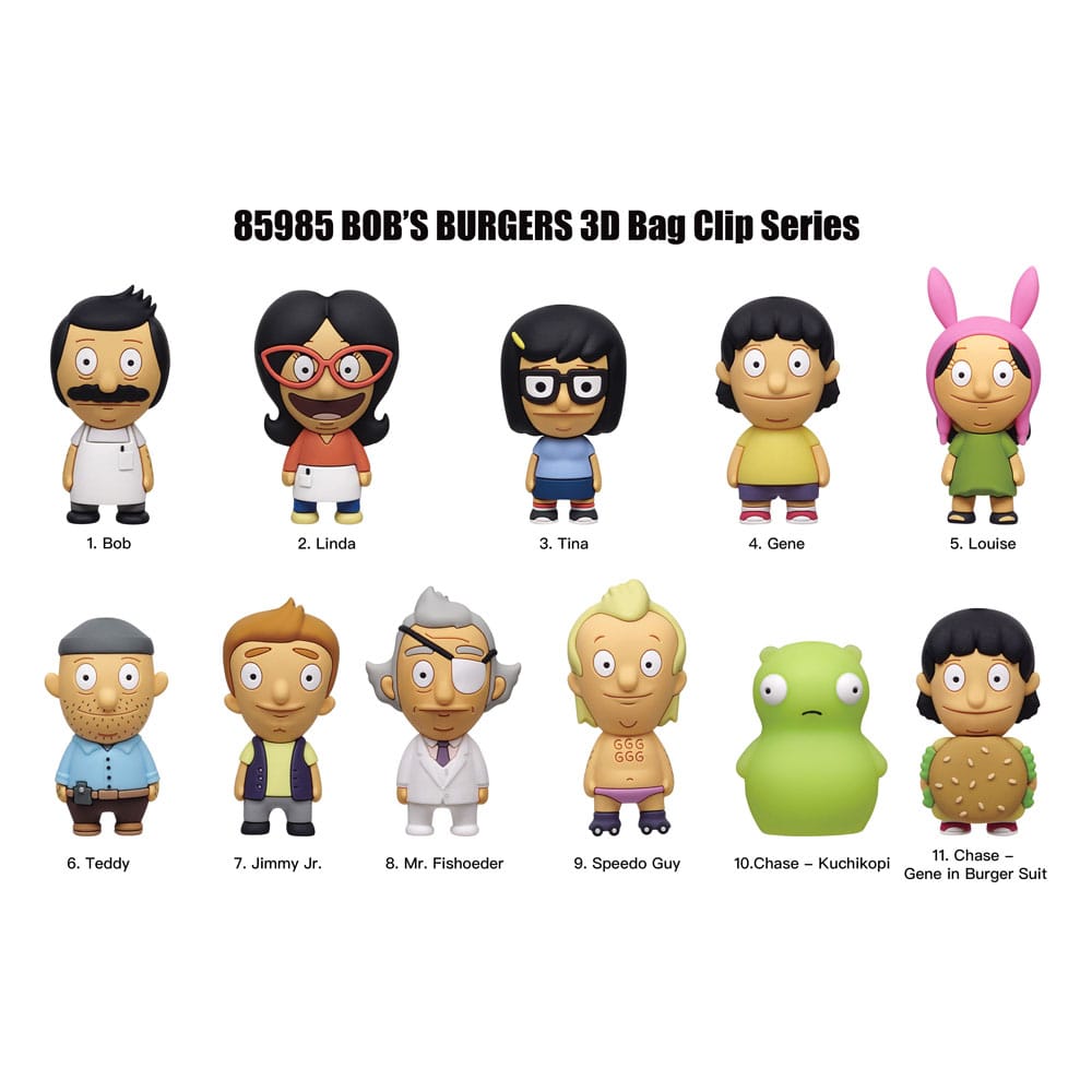 Bob's Burgers 3D Foam Bag Clips Series 1 Display (24)