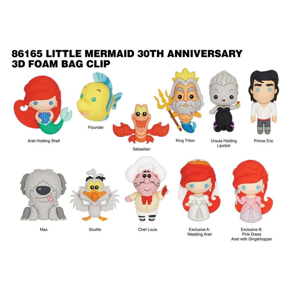 The Little Mermaid 3D PVC Bag Clips  Series 1 Display (24)