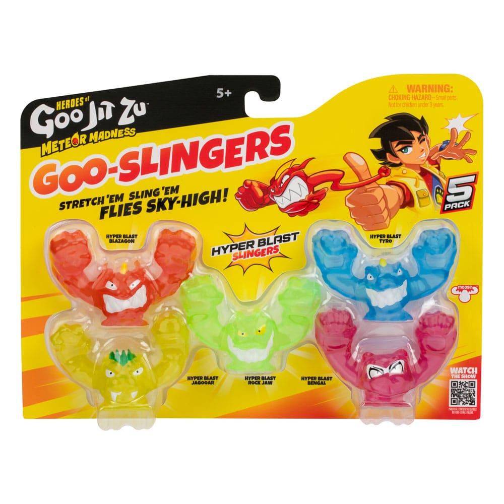 Heroes of Goo Jit Zu Meteor Madness Stretch Figures 5-Pack Goo Slingers Hyper Blast Slingers 5 cm