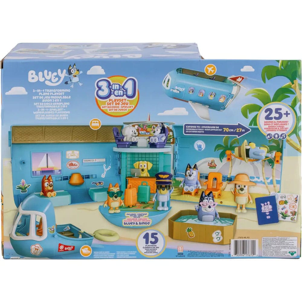 Bluey Mini Figures Playset Bluey Holiday 3in1 Set