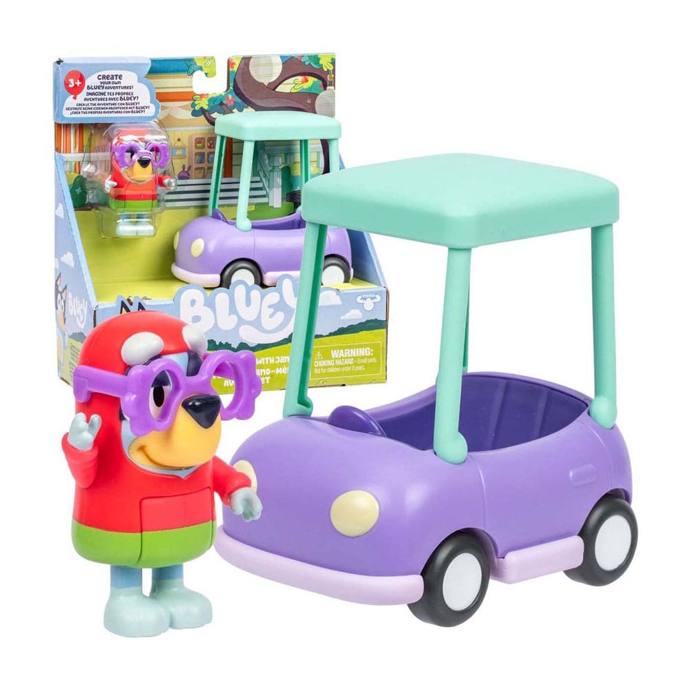 Bluey  Mini Figure Playset Janet & Granny Car