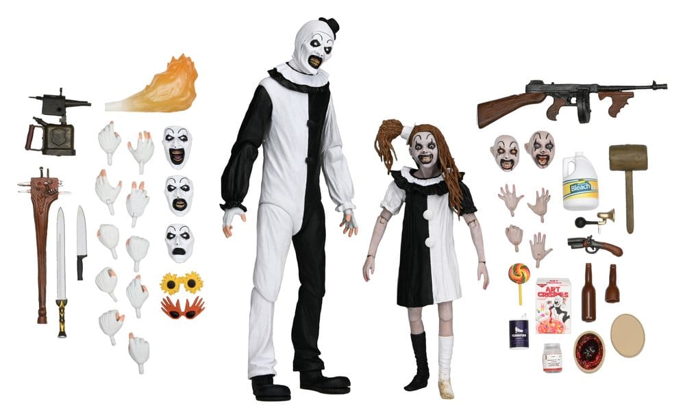 Terrifier 2 2-Pack Action Figures Ultimate Art the Clown & Little Pale Girl 18 cm