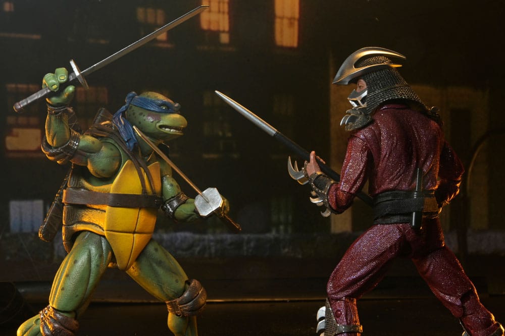 Teenage Mutant Ninja Turtles (1990 Movie) Action Figure Roof Top Battle Shredder vs Leo 18 cm