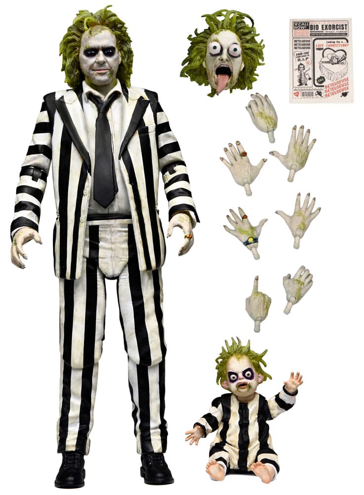 Beetlejuice Beetlejuice Action Figure 7 Scale Ultimate Striped Suit Beetlejuice 18 cm