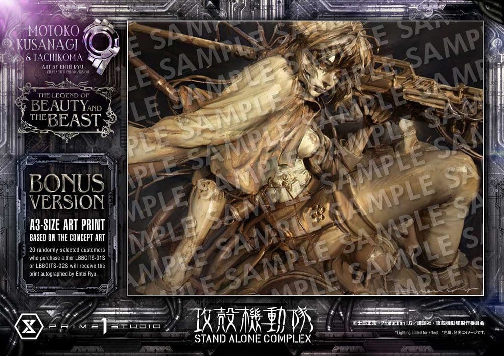 Ghost in the Shell Stand Alone Complex The Legend of Beauty and the Beast Statue 1/4 Motoko Kusanagi & Tachikoma Character color Art by Entei Ryu Bonus Version 53 cm