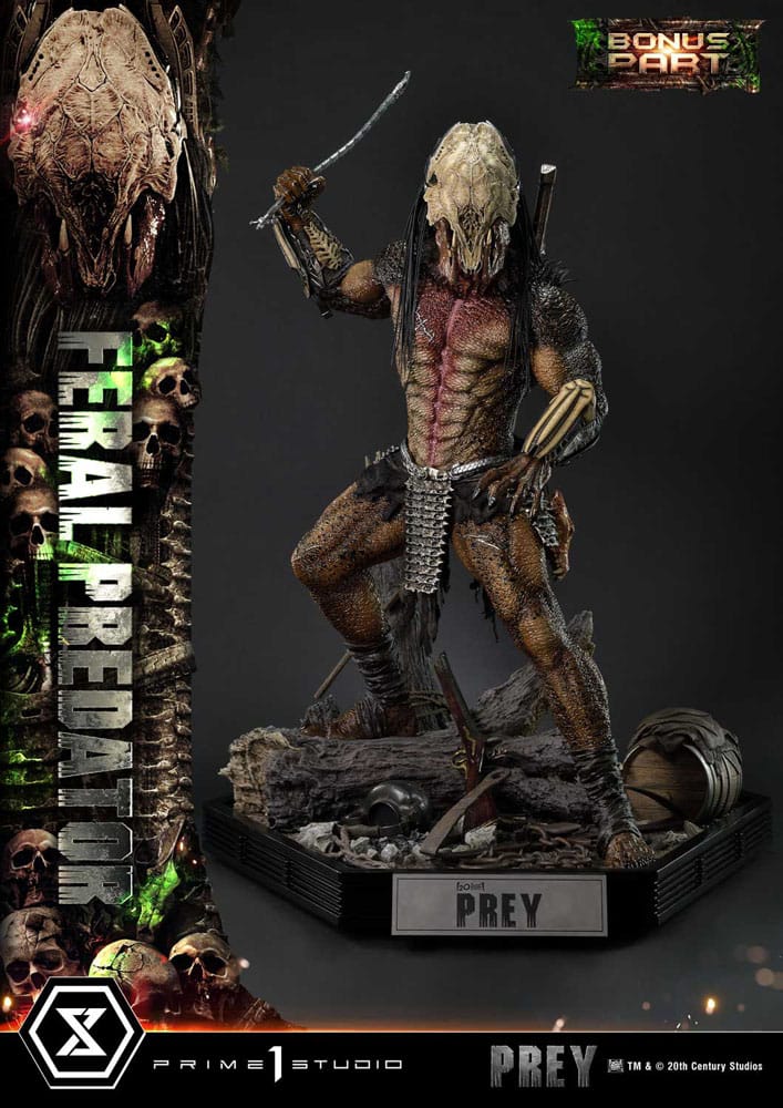 Prey (Movie) Museum Masterline Series Statue 1/3 Feral Predator Deluxe Bonus Version 89 cm