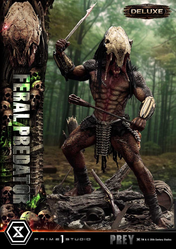 Prey (Movie) Museum Masterline Series Statue 1/3 Feral Predator Deluxe Bonus Version 89 cm