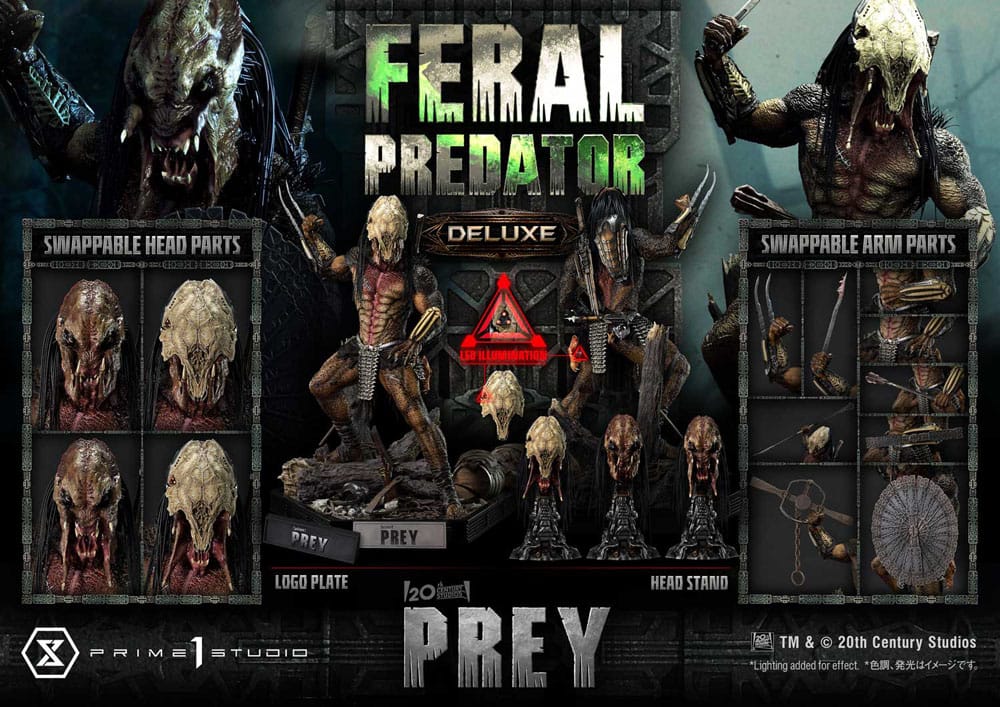 Prey (Movie) Museum Masterline Series Statue 1/3 Feral Predator Deluxe Bonus Version 89 cm