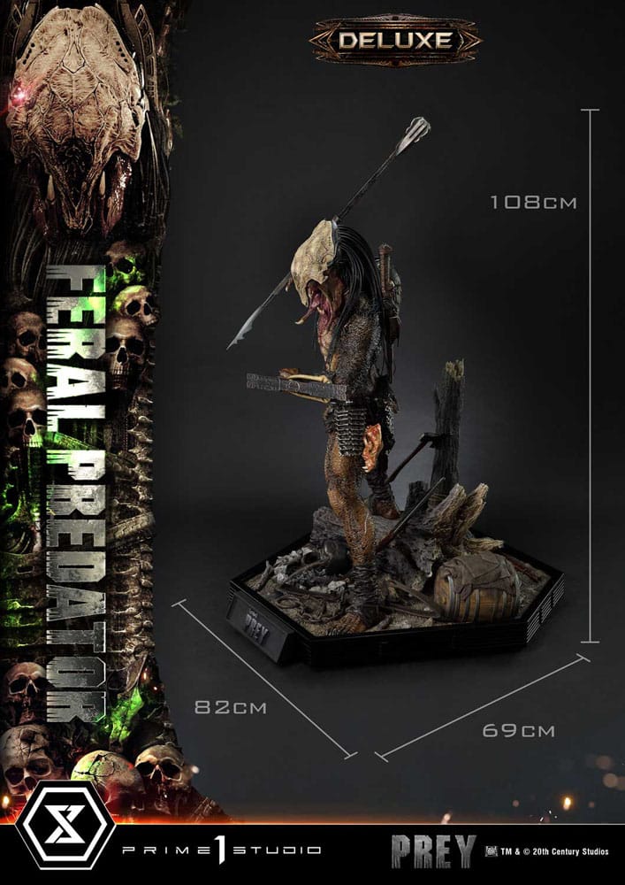 Prey (Movie) Museum Masterline Series Statue 1/3 Feral Predator Deluxe Bonus Version 89 cm