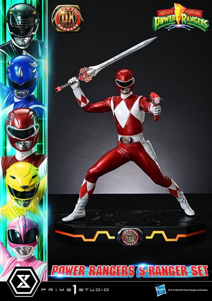 Mighty Morphin Power Rangers Premium Masterline Set of 5 Statues 1/4 Deluxe Bonus Version 62 cm