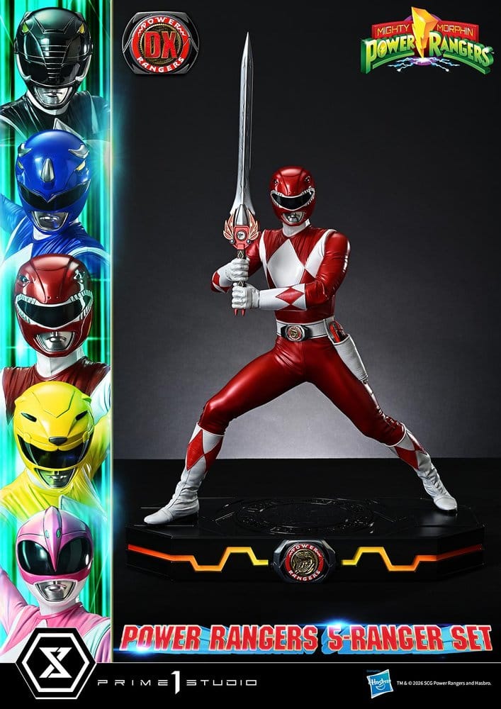 Mighty Morphin Power Rangers Premium Masterline Set of 5 Statues 1/4 Deluxe Bonus Version 62 cm