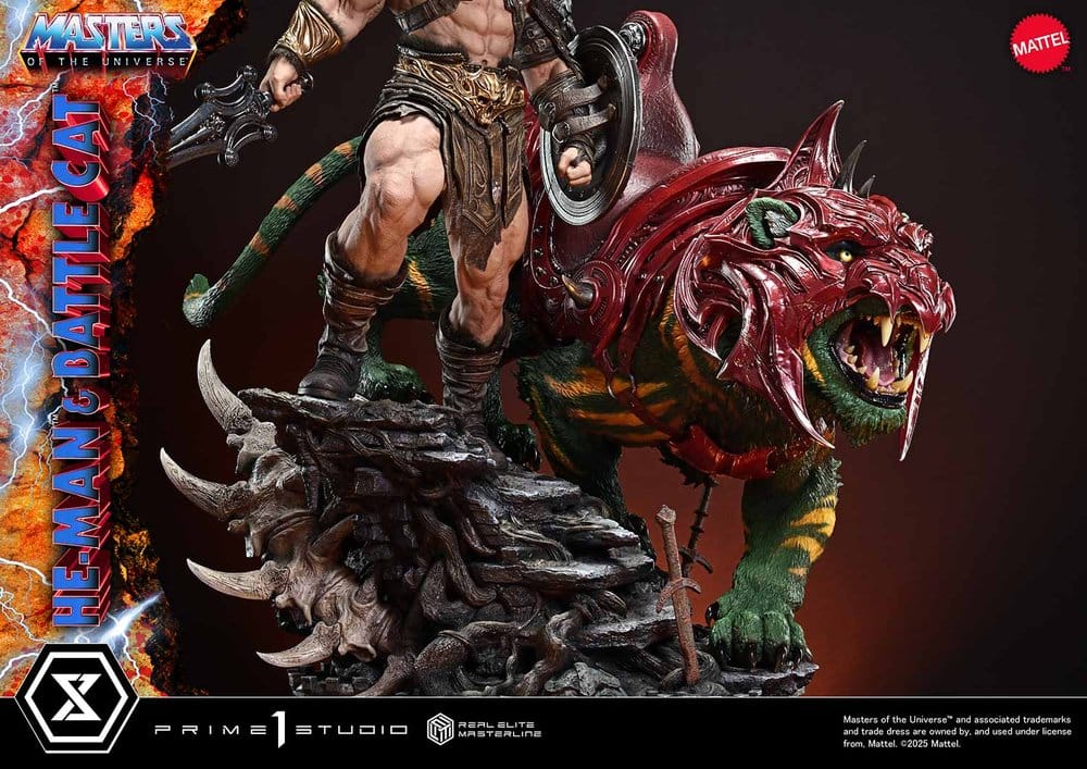 Masters of the Universe Real Elite Masterline Series Statue 1/4 He-Man & Battle Cat Ultimate Bonus Version 86 cm
