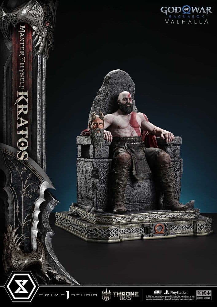 Throne Legacy God of War Series Statue 1/3 Ragnarok Master Thyself Kratos 67 cm