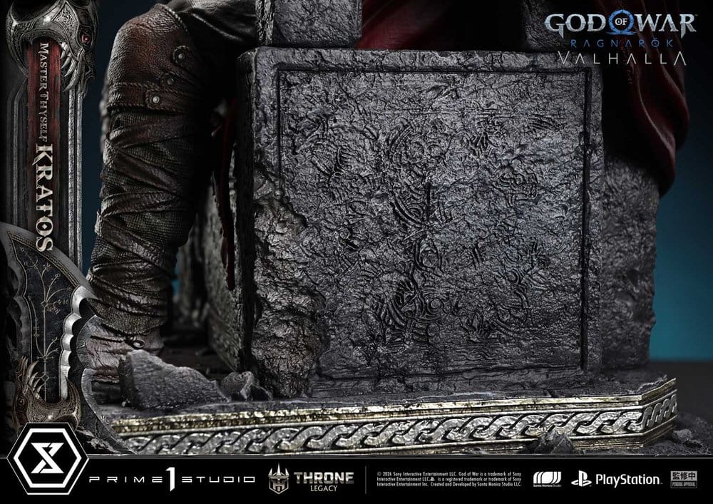 Throne Legacy God of War Series Statue 1/3 Ragnarok Master Thyself Kratos 67 cm