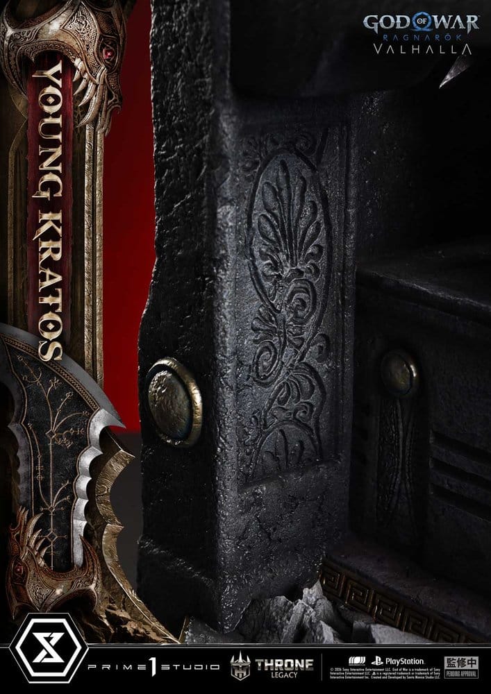 Throne Legacy God of War Series Statue 1/3 Ragnarok Young Thyself Kratos 91 cm