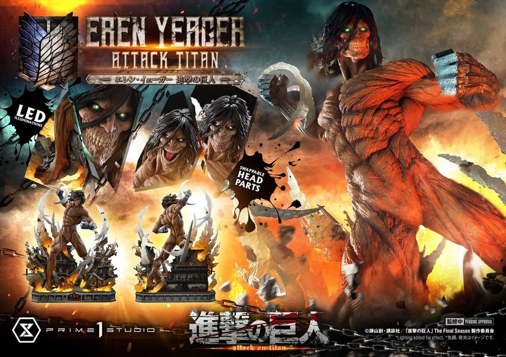 Attack on Titan (TV animation) Ultimate Diorama Masterline Statue Eren Yeager Attack Titan Bonus Version 81 cm