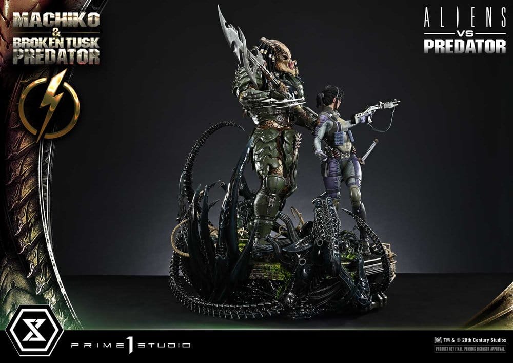 Aliens vs. Predator (Comic) Ultimate Premium Masterline Statue 1/4 Machiko & Broken Tusk Predator 79 cm