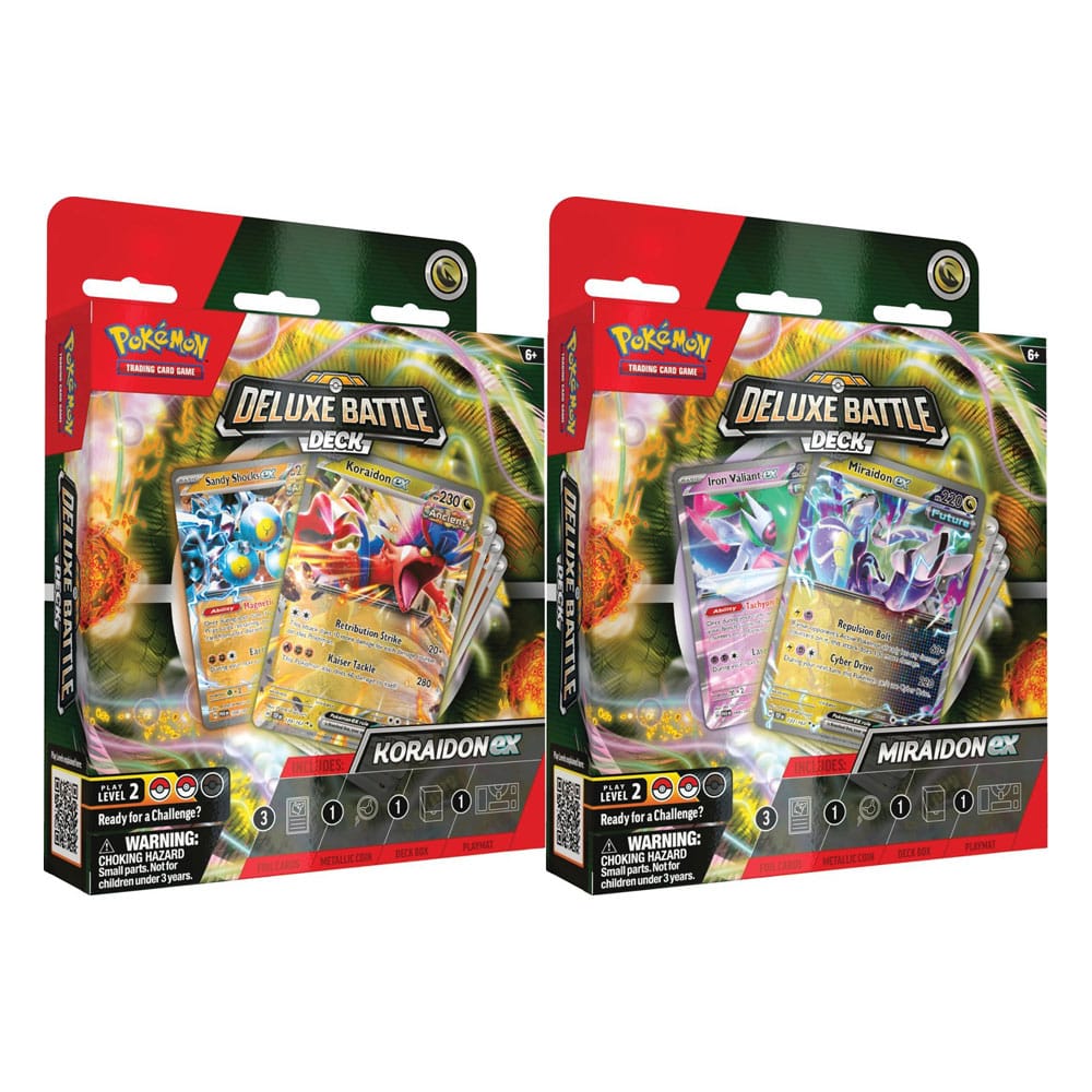 Pokémon TCG Deluxe Battle Decks Koraidon EX & Miraidon EX Display (6) *English Version* - Damaged packaging