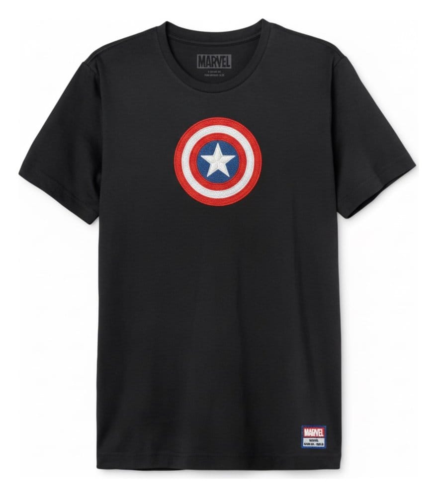 Marvel T-Shirt Captain America Shield Logo Size L