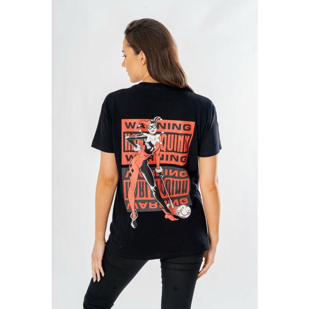 DC Comics T-Shirt Harley Quinn Front Back Warning Size M