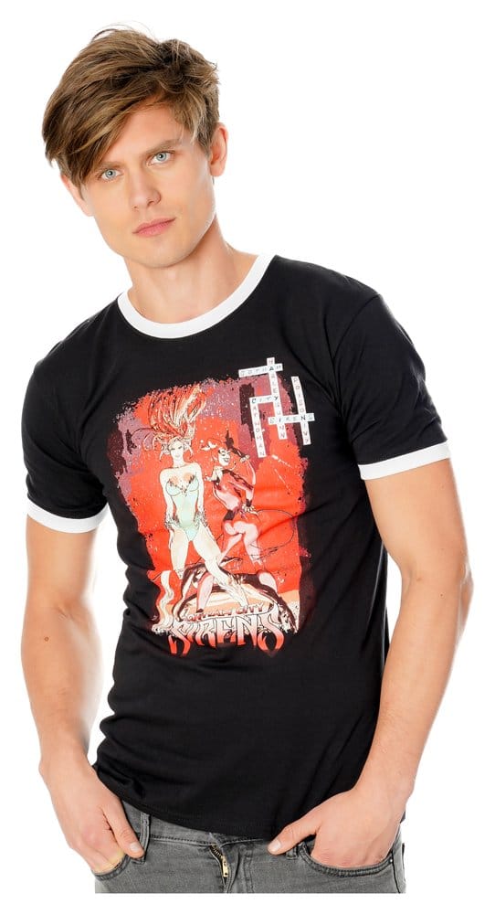 Gotham City Sirens T-Shirt Crossword Black Ringer Size S
