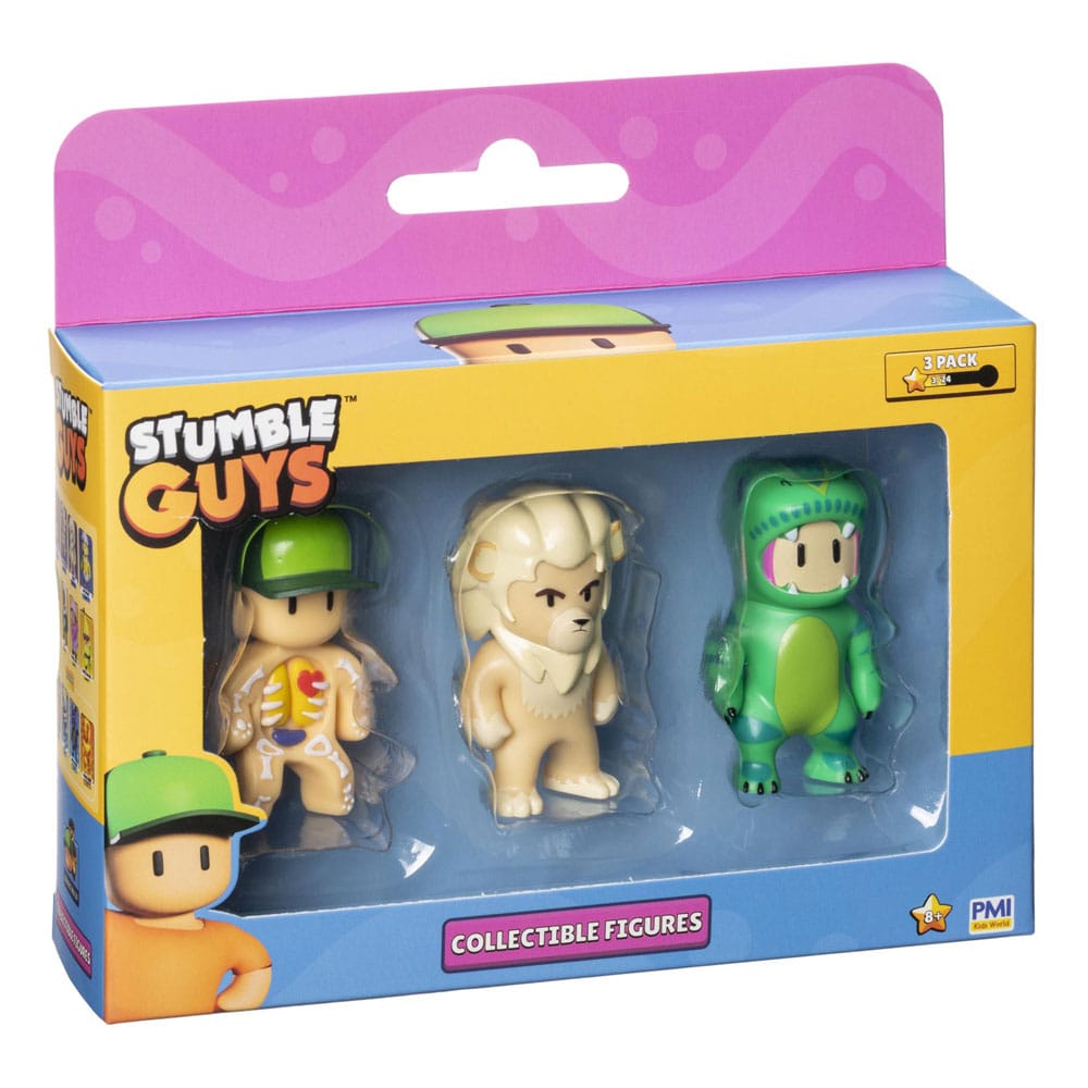 Stumble Guys: Wave 2 3-figure window box collectible figures Inside Out + Kiara + T-Rex Guy