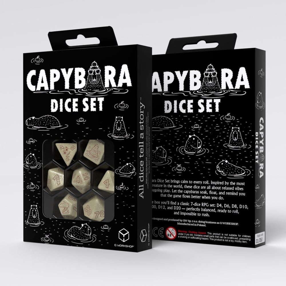 Capybara Dice Set of 7 Sleepy