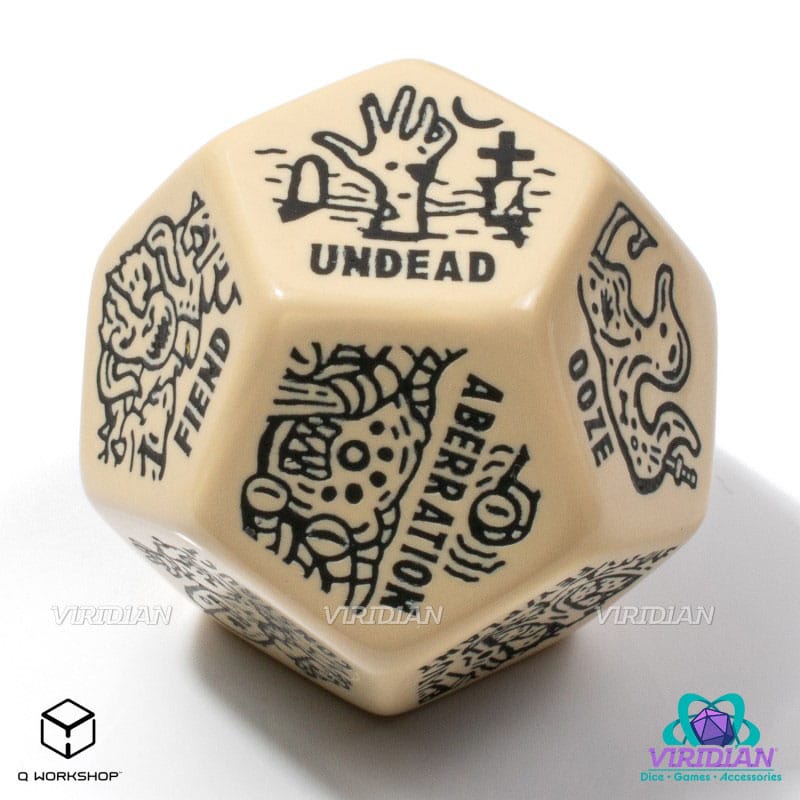 Viridian Jumbo Dice Monster Generator Die D12 Beige