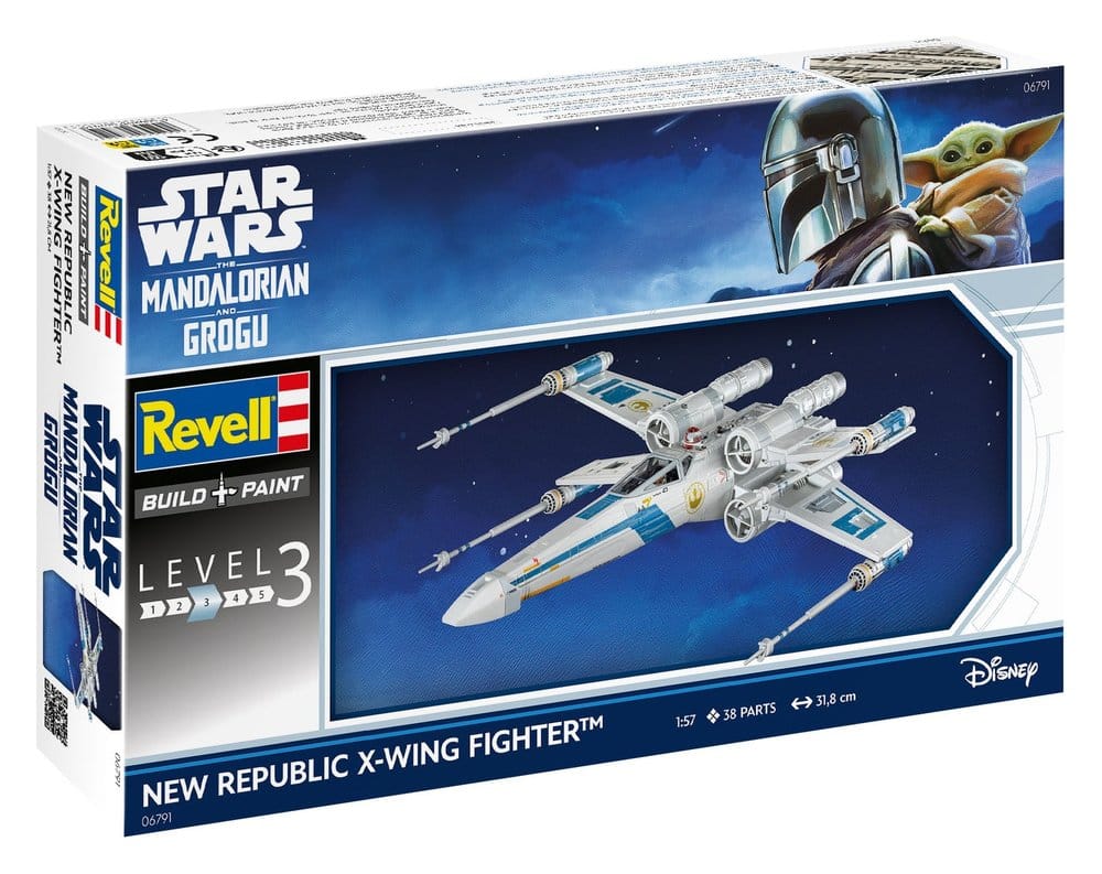 Star Wars The Mandalorian and Grogu Revell Model Kit 1/57 New Republic X-Wing Fighter 22 cm