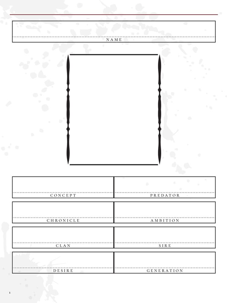 Vampire: The Masquerade 5th Edition RPG Journal Expanded Character Sheet Journal *English Version*