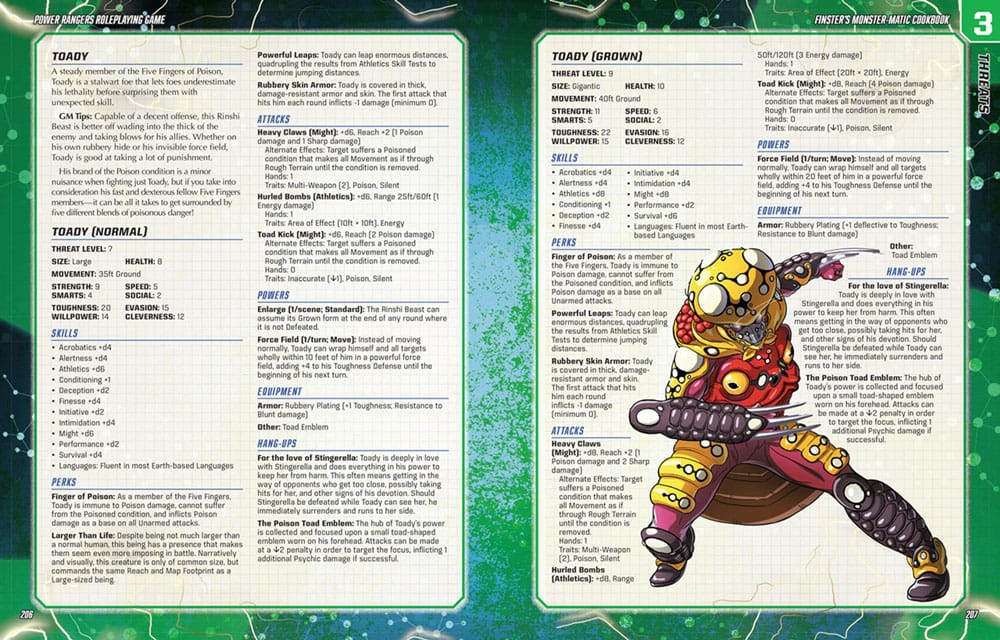 Power Rangers RPG book Finster's Monster-Matic Cookbook Sourcebook *English Version*