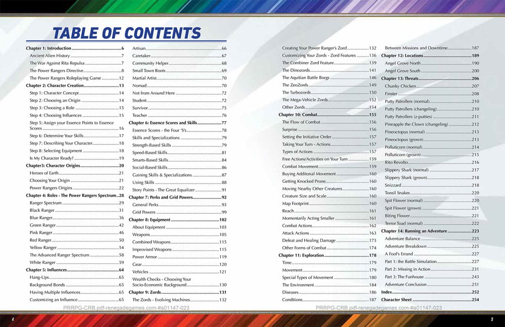 Power Rangers RPG Rulebook Core *Englische Version*