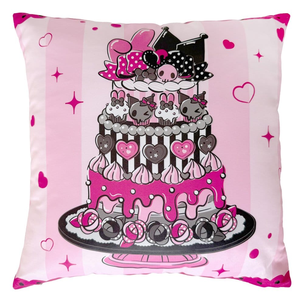 Sanrio Pink Black Party Series Pillow Kuromi & My Melody 35 x 35 cm