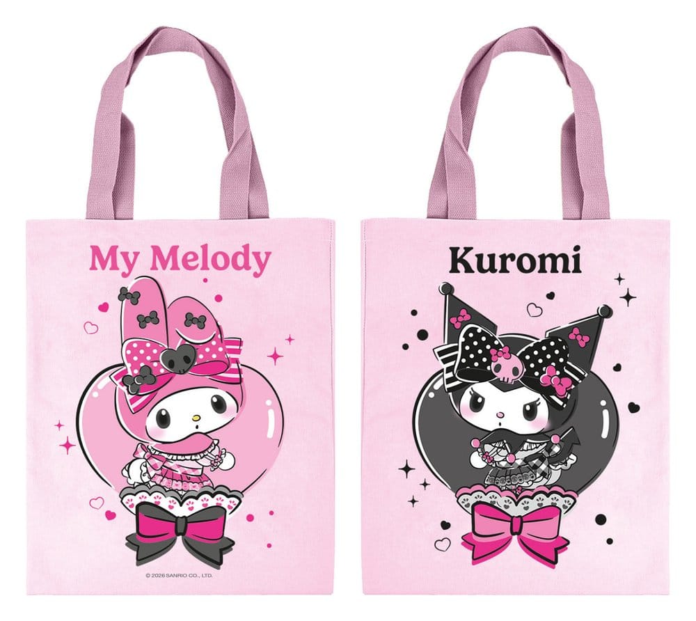 Sanrio Pink Black Party Series Tote Bag My Melody & Kuromi