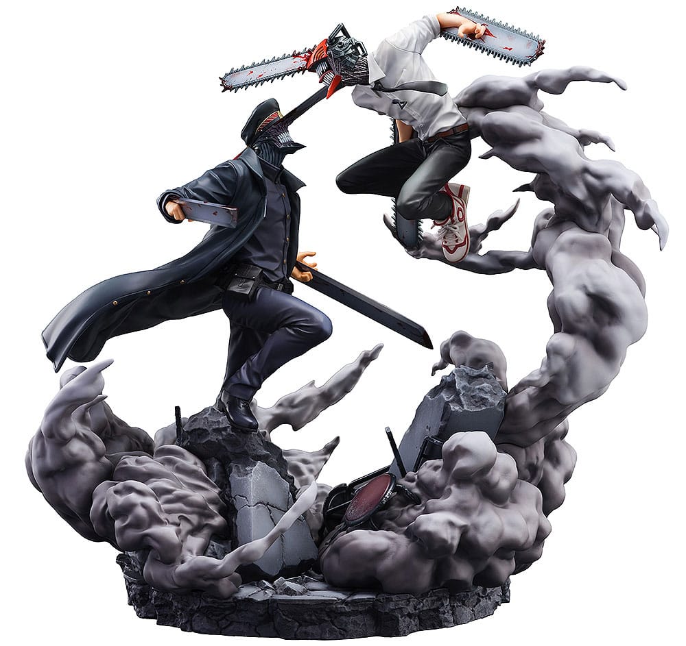 Chainsaw Man Statue Super Situation Figure Chainsaw Man vs. Samurai Sword 26 cm