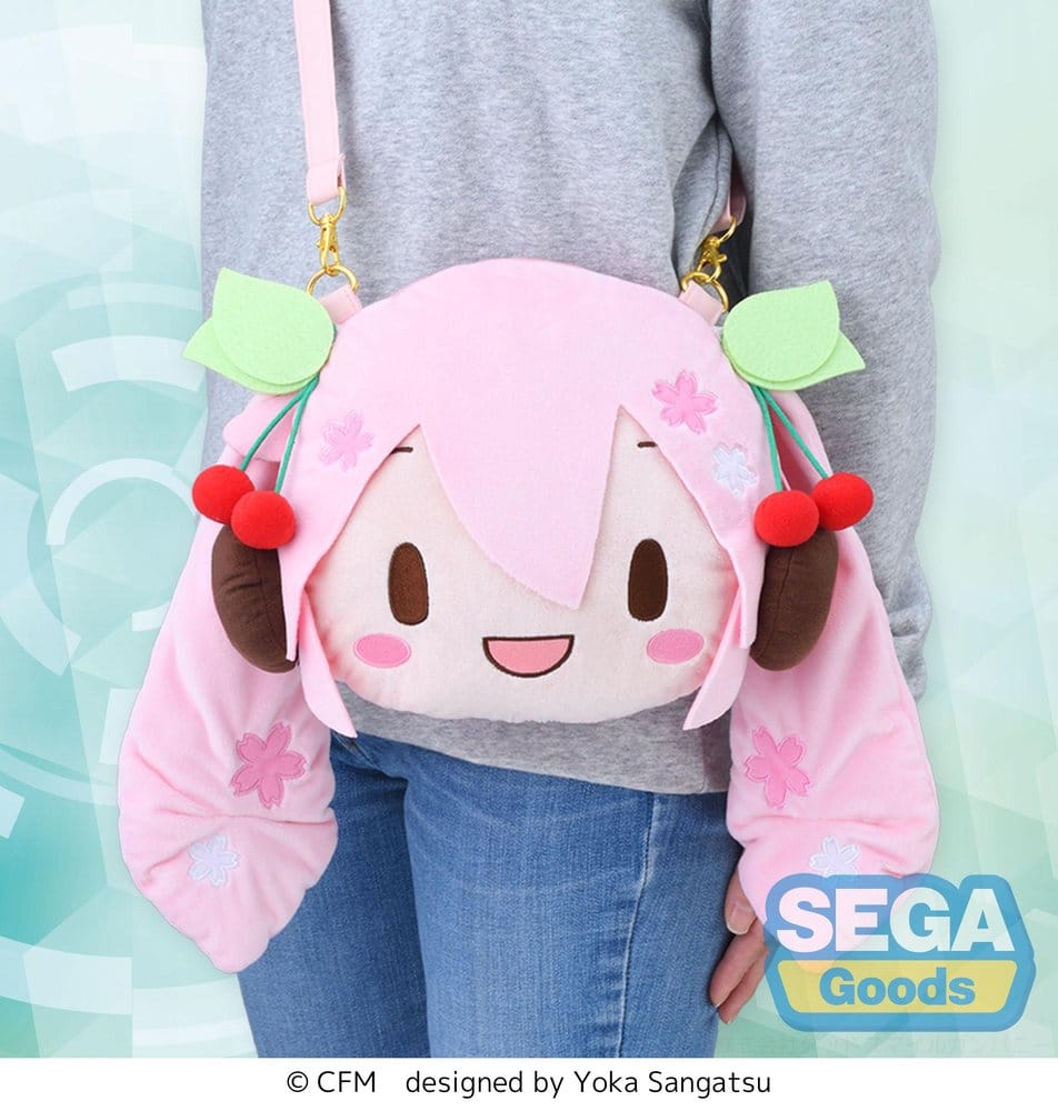 Character Vocal Series 01: Hatsune Miku Fluffy Petit Shoulder Bag Sakura Miku Face (M)